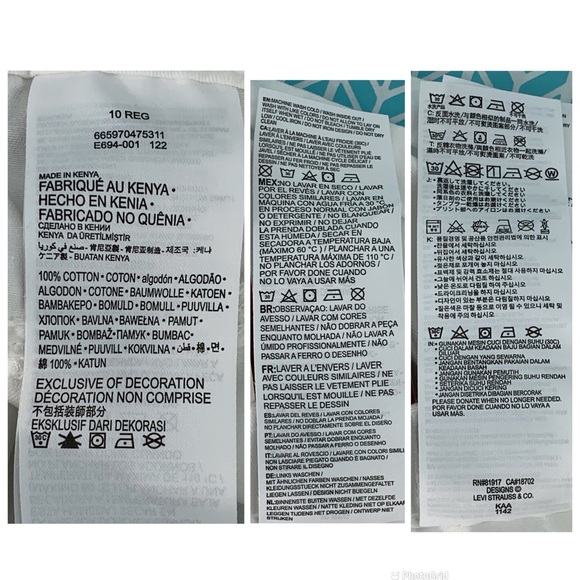 Levi's NWT Girls' White Pull-On Adjustable Waist Girlfriend Midi Short, 10 Reg - Picture 15 of 15